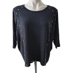 Michael Kors Polka Dot 3/4 sleeve top